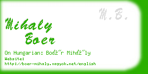 mihaly boer business card